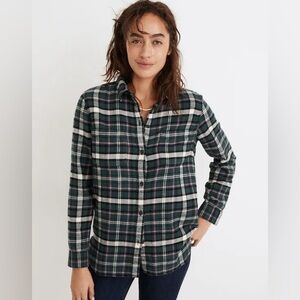 Madewell Flannel Classic Ex-Boyfriend Shirt in Baywood Plaid